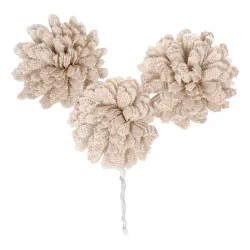 9 Fiori Decorativi Beige cm 3,5 per Bomboniere