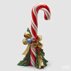 Decoro CandyCane Poly con Fiocco e Agrifoglio cm. 137 EDG