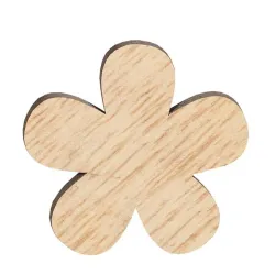 Fiore decoro legno naturale  mm 40  Pz.24