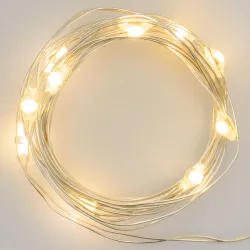 Luci da Interno 20 Miniled 2Mt  Bianco o Multicolor Cavo Argento