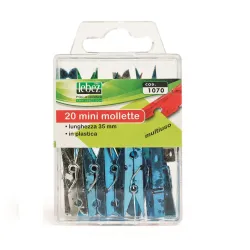 Mollette Colorate Lebez da mm 35 in confezione da 20 pezzi.